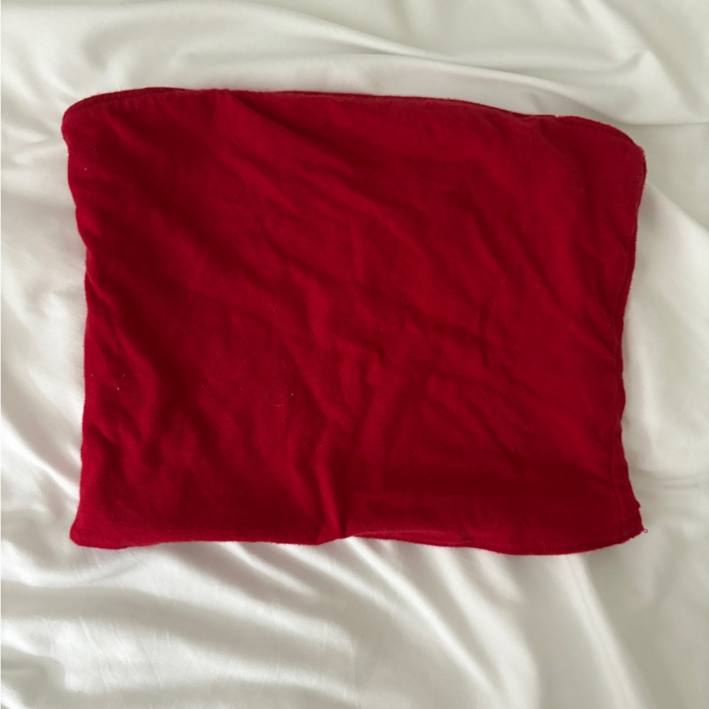 Red and Floral Reversible Tube Top